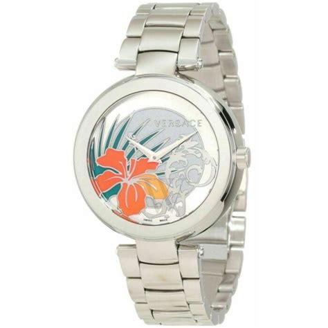 Versace I9Q99D1HI Women's Mystique Hibiscus Stainless Steel 